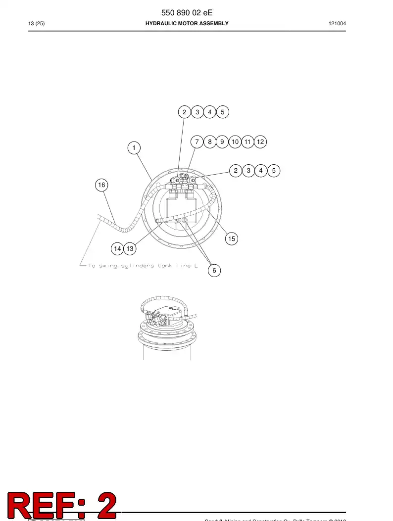 55027421 550 274 21 Swivel nut male adapter - Sandvik Technical Drawing
