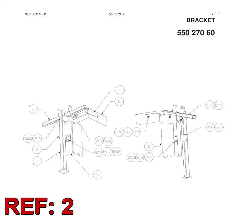55027452 550 274 52 SUPPORTING BLOCK - Sandvik Technical Drawing