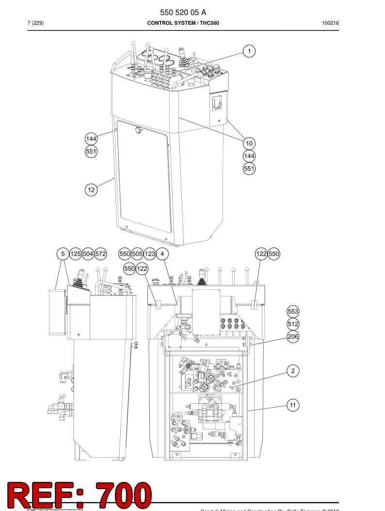 55027516 550 275 16 Decal - Sandvik Technical Drawing