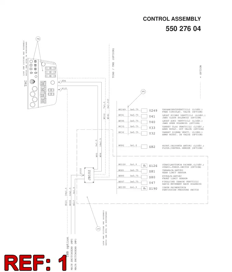 55027605 550 276 05 CONTROL ASSEMBLY - Sandvik Technical Drawing