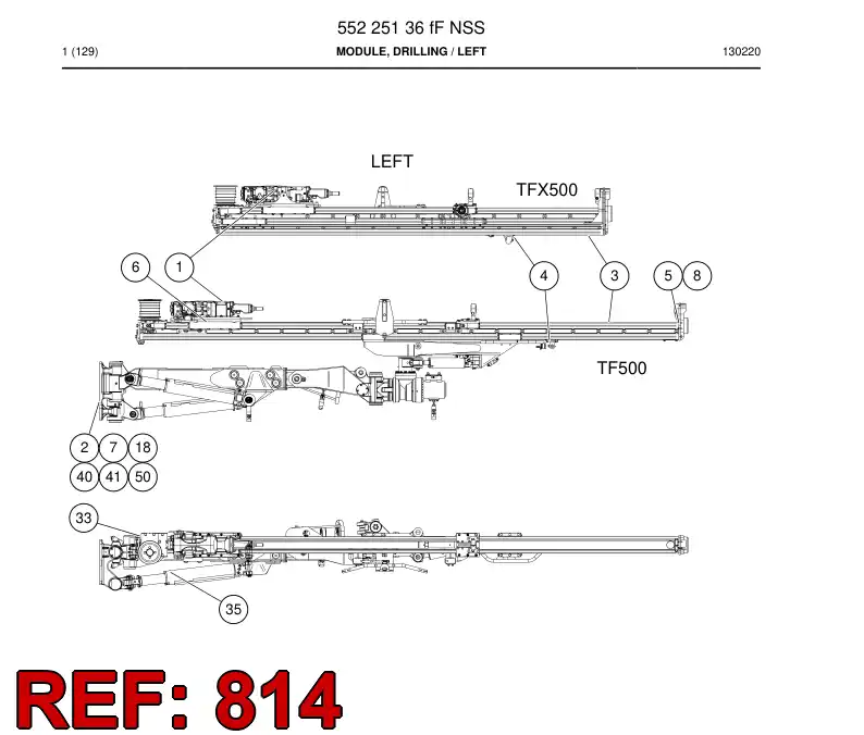 55027674b 550 276 74b Hosing Set - Sandvik Technical Drawing