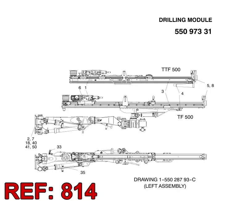55027680 550 276 80 HOSING, TRR/TF500-14 - Sandvik Technical Drawing