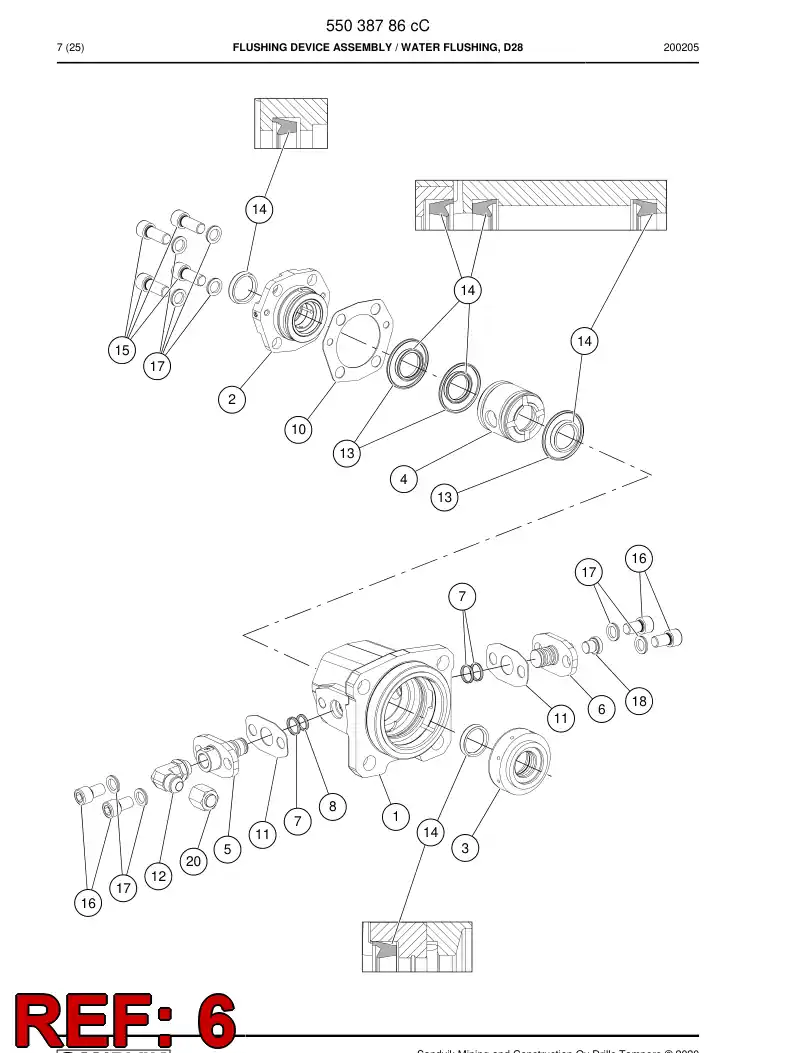 55027740b 550 277 40b Fitting, flange - Sandvik Technical Drawing