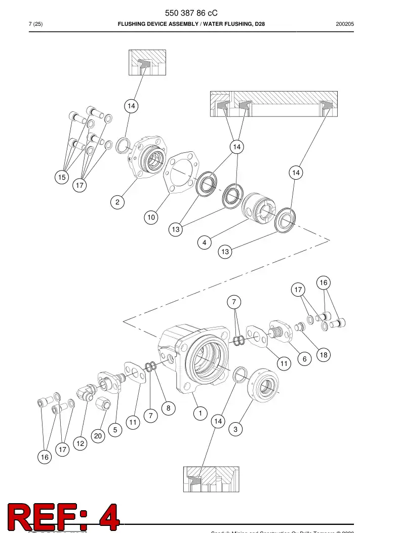 55027742c 550 277 42c Housing, Seal - Sandvik Technical Drawing