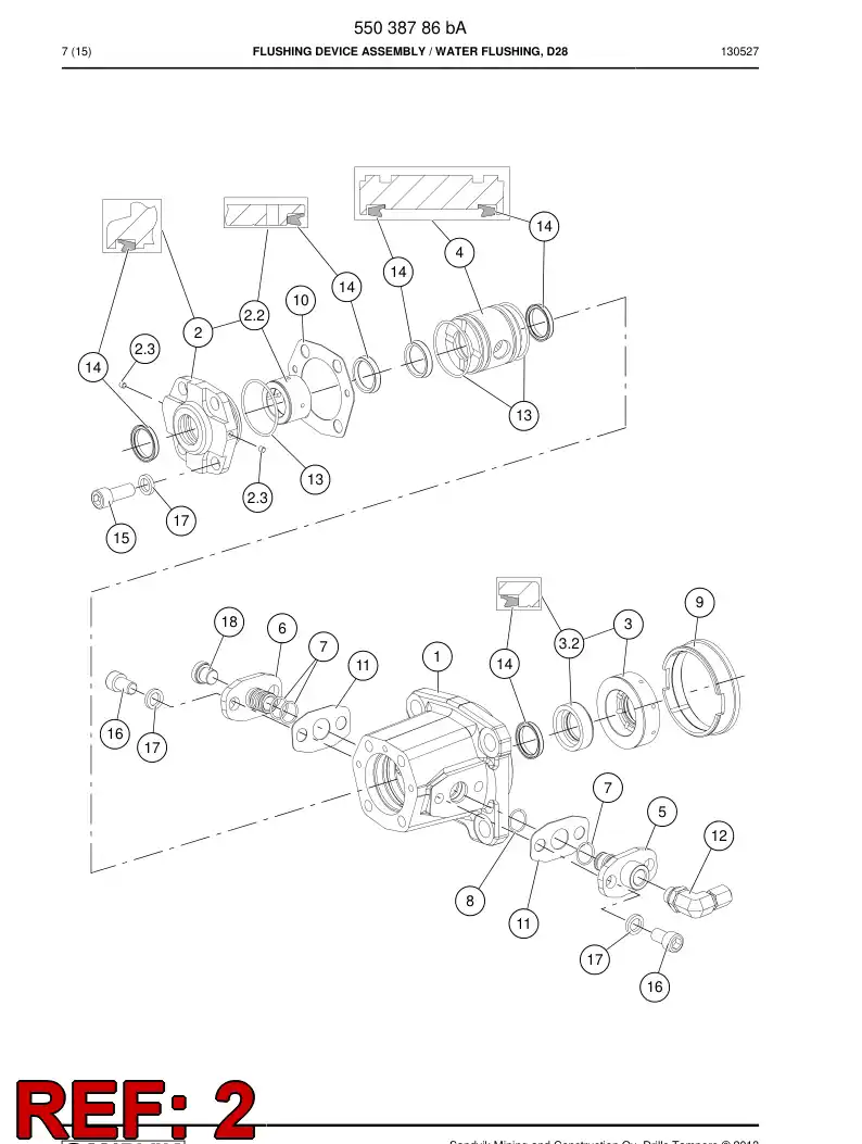 55027773a 550 277 73a Bearing bushing - Sandvik Technical Drawing
