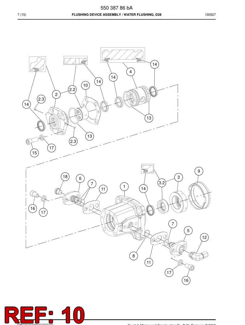 55027814a 550 278 14a Plate, Gasket - Sandvik Technical Drawing
