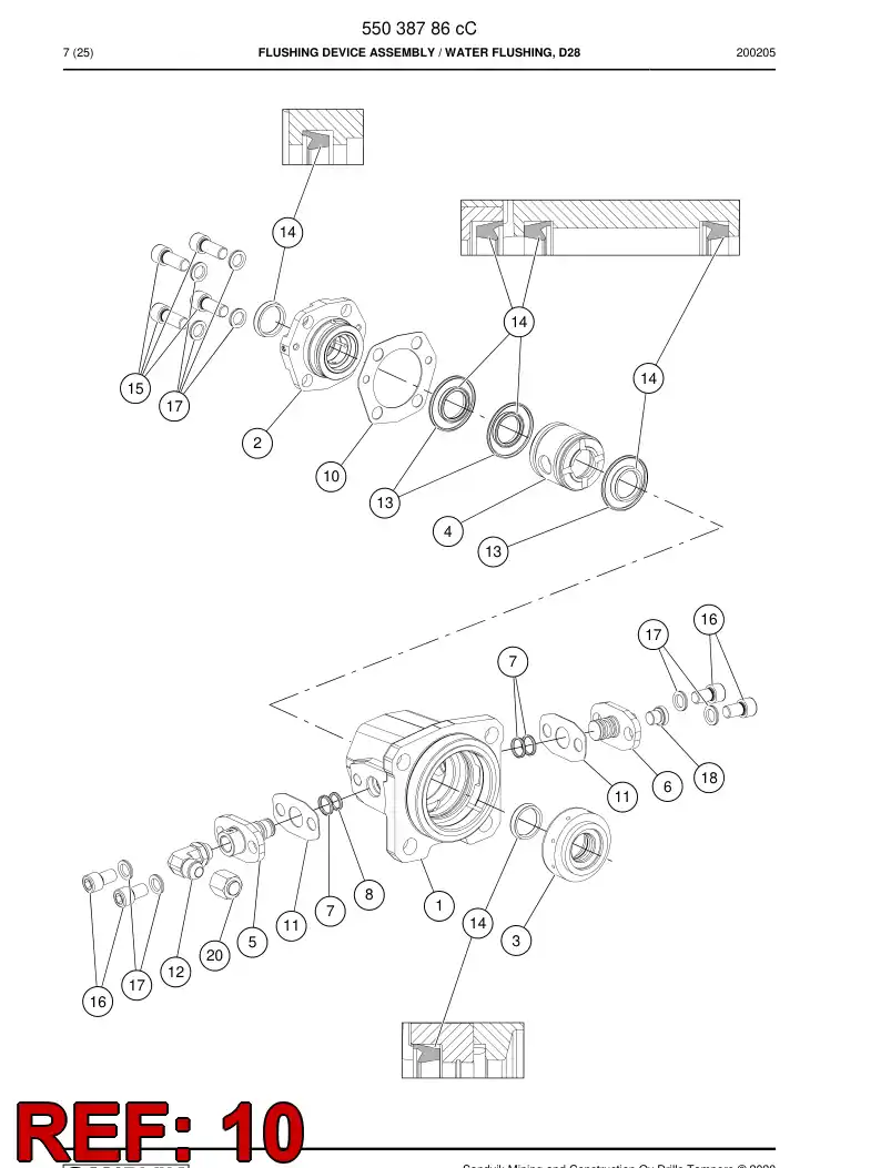 55027814b 550 278 14b Plate, Gasket - Sandvik Technical Drawing