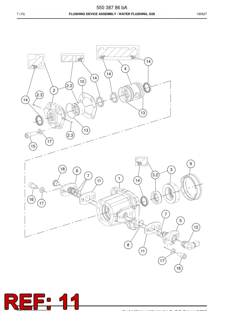 55027815a 550 278 15a Plate, Gasket - Sandvik Technical Drawing