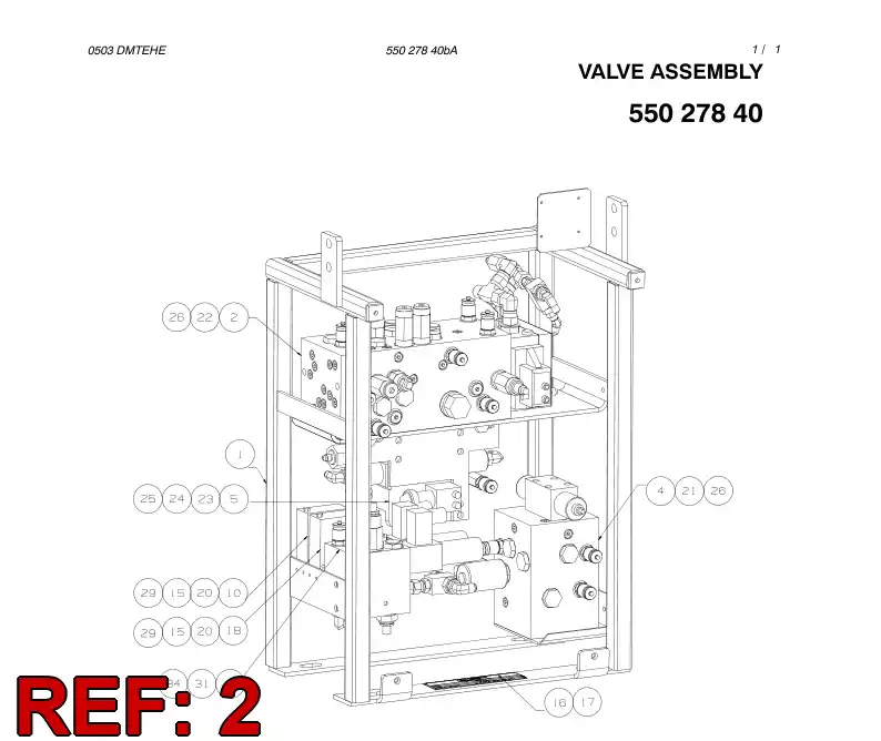 55027837 550 278 37 VALVE ASSEMBLY - Sandvik Technical Drawing