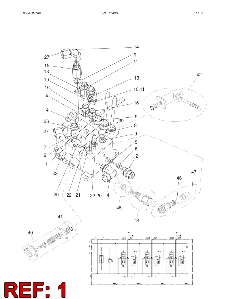 55027942 550 279 42 VALVE UNIT - Sandvik Technical Drawing