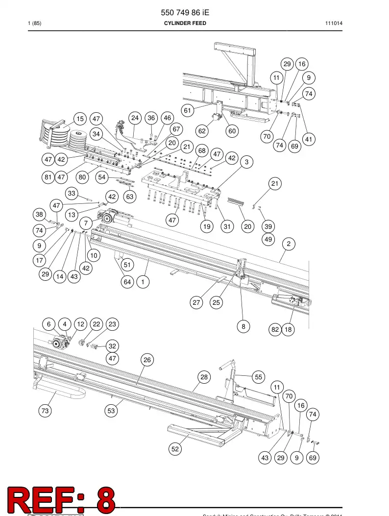 55027950 550 279 50 Supporting block - Sandvik Technical Drawing