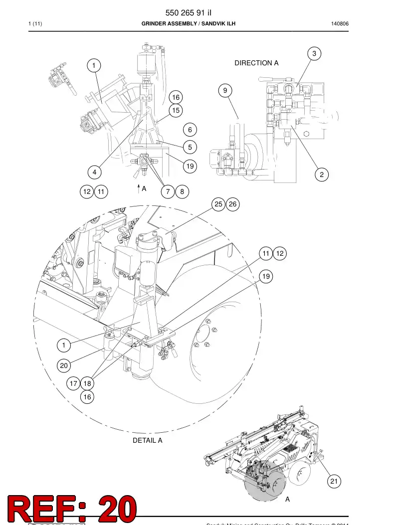 55028137a 550 281 37a Bracket - Sandvik Technical Drawing