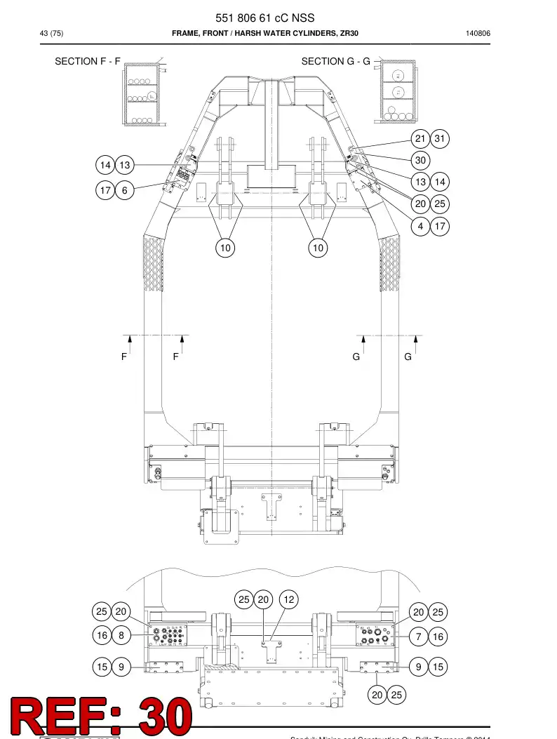 55028151b 550 281 51b Cover, Rubber - Sandvik Technical Drawing