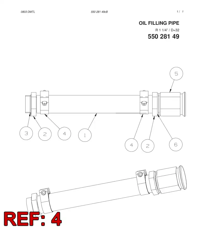 55028153 550 281 53 PIPE CLAMP - Sandvik Technical Drawing