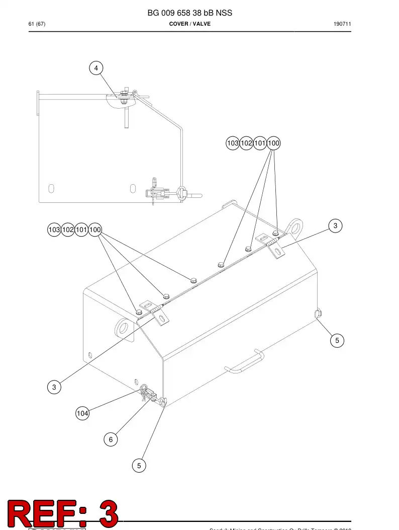 55028181 550 281 81 Hinge - Sandvik Technical Drawing