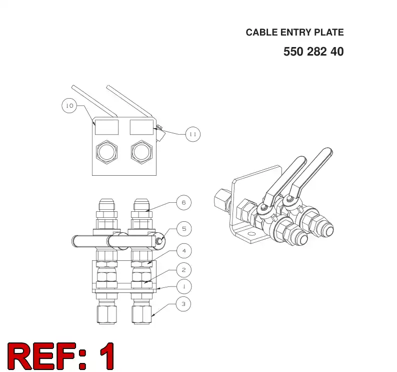 55028241 550 282 41 CABLE ENTRY PLATE - Sandvik Technical Drawing