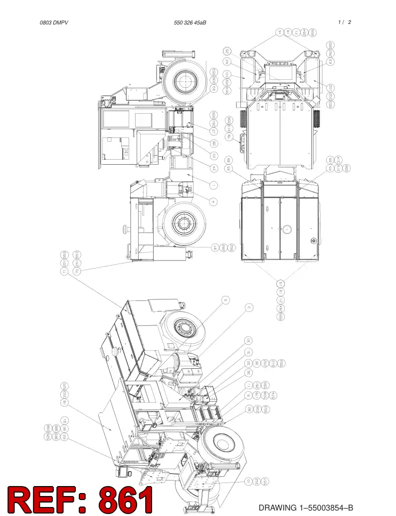55028245 550 282 45 HIGH PRESSURE WASHING UNIT - Sandvik Technical Drawing