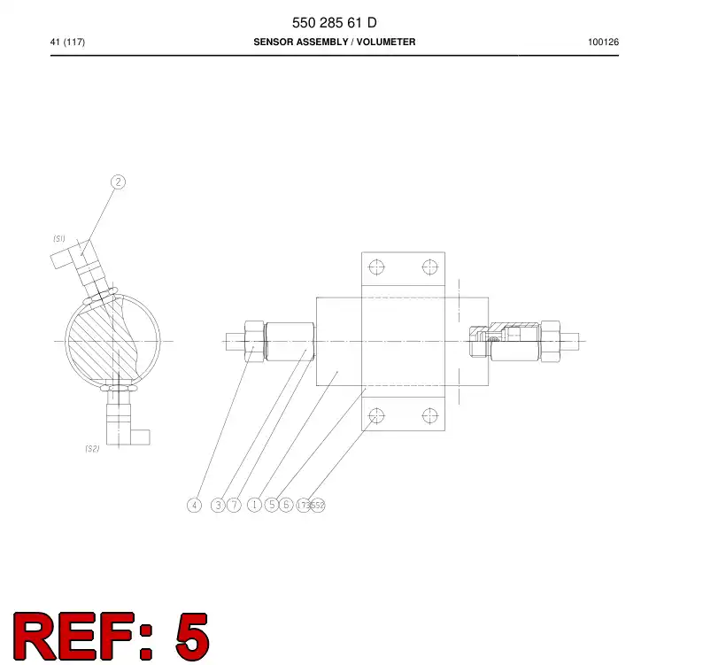 55028550 550 285 50 Clamp piece - Sandvik Technical Drawing