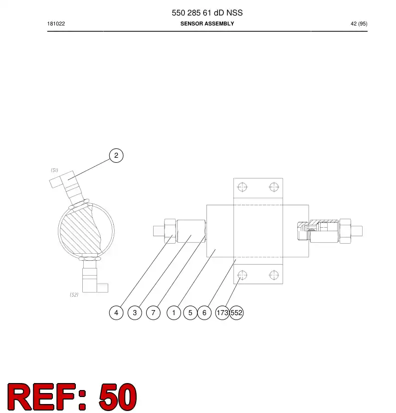 55028550b 550 285 50b PART DE APERTO - Sandvik Technical Drawing