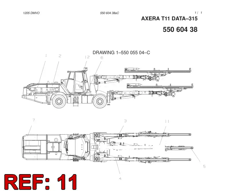 55028696 550 286 96 BASKET BOOM MODULE - Sandvik Technical Drawing