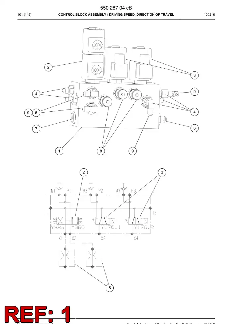 55028706b 550 287 06b CONTROL BLOCK ASSEMBLY - Sandvik Technical Drawing