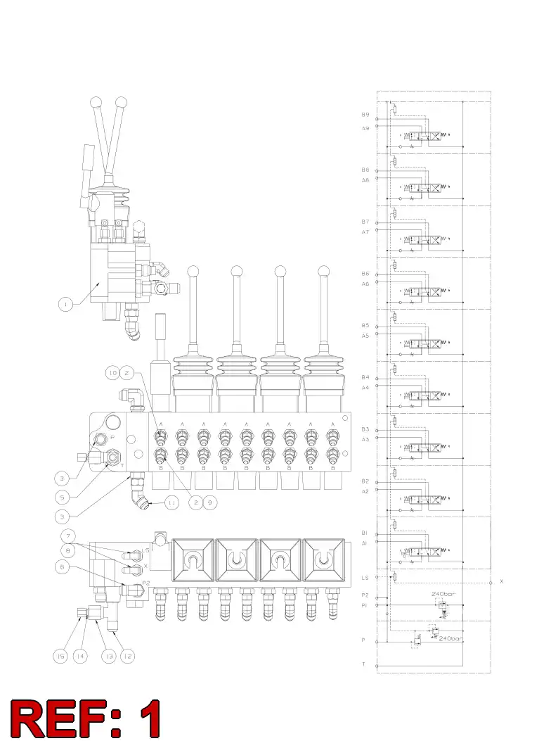 55028822 550 288 22 DIRECTIONAL VALVE - Sandvik Technical Drawing