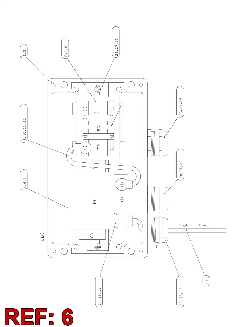 55028845 550 288 45 FUSE BASE - Sandvik Technical Drawing