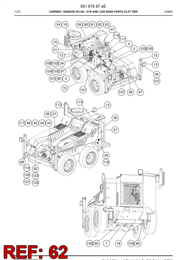 55028980a 550 289 80a Rubber sheet - Sandvik Technical Drawing