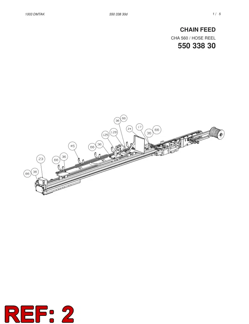 55029105 550 291 05 CARRIAGE ASSEMBLY - Sandvik Technical Drawing
