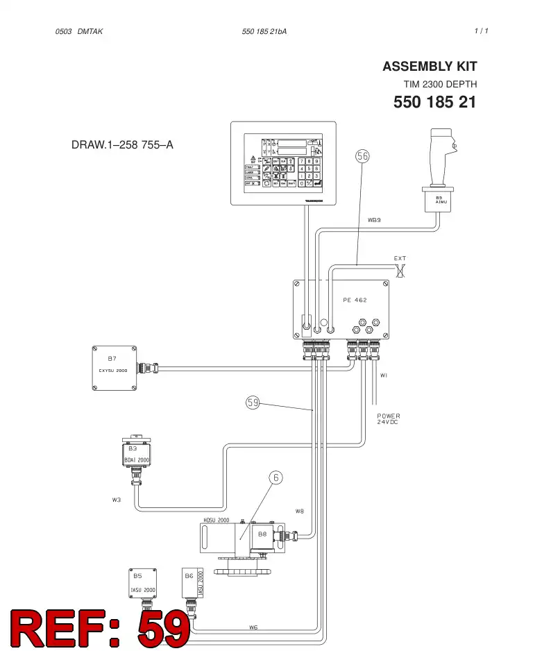 55029110 550 291 10 Cable assembly - Sandvik Technical Drawing