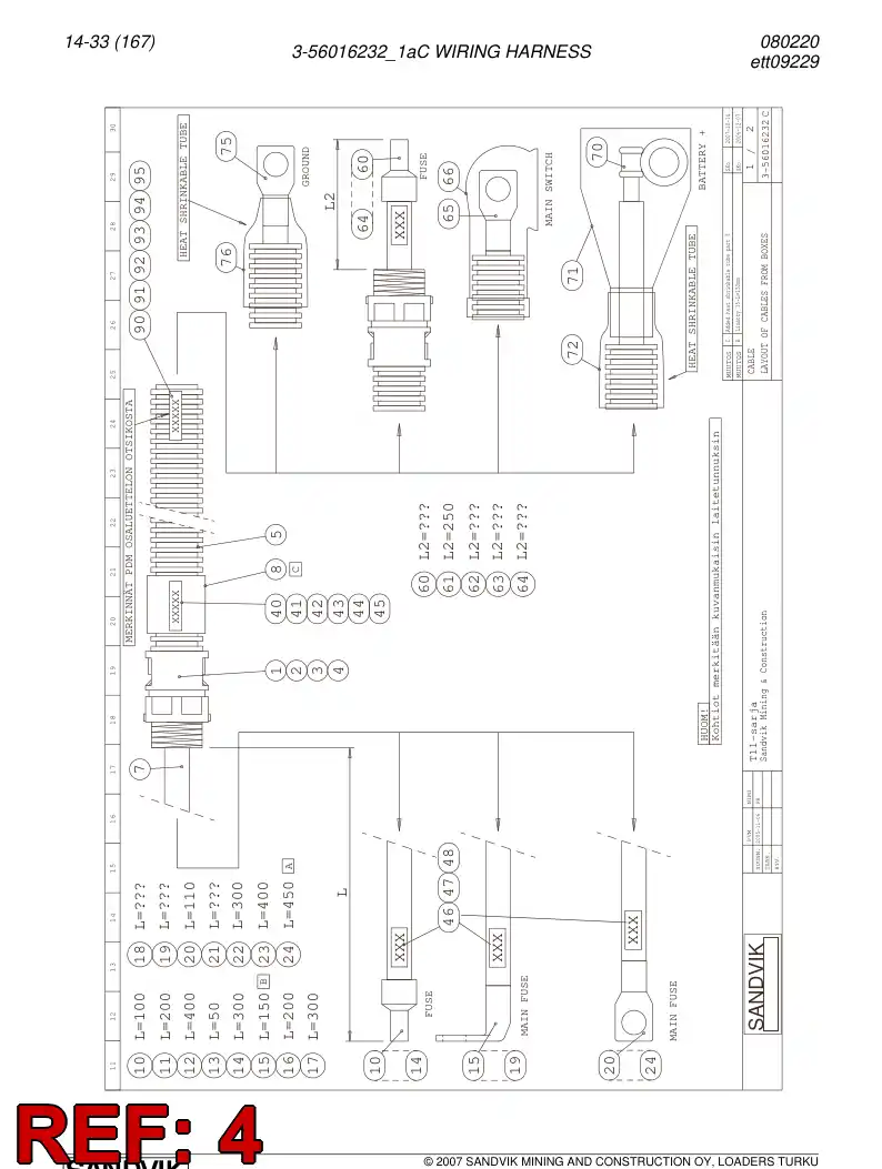55029400 550 294 00 Connector - Sandvik Technical Drawing