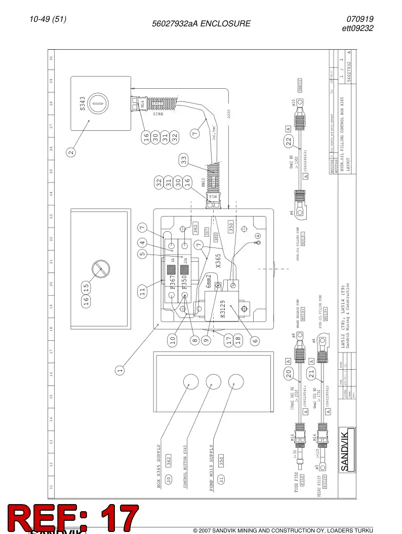 55029423 550 294 23 Plug - Sandvik Technical Drawing