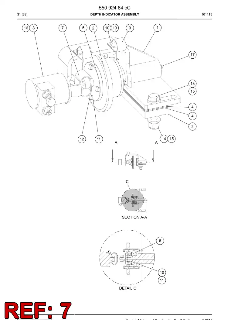 55029448a 550 294 48a Flexible clutch - Sandvik Technical Drawing