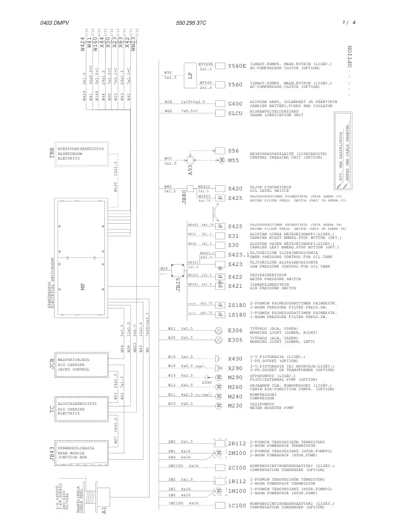 55029510 550 295 10 ELECTRIC SWITCHGEAR CABINET ASSEMBLY - Sandvik Technical Drawing