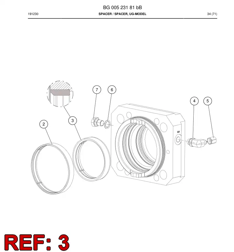 55029604 550 296 04 Bushing - Sandvik Technical Drawing