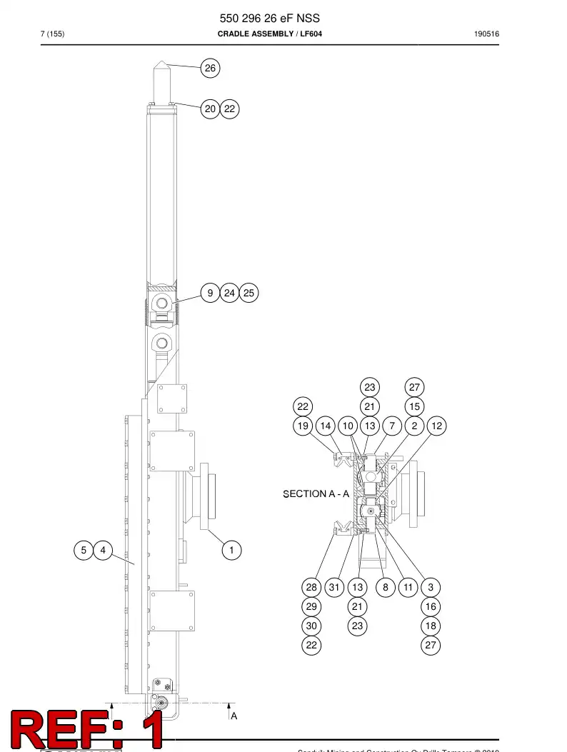 55029634e 550 296 34e Cradle - Sandvik Technical Drawing