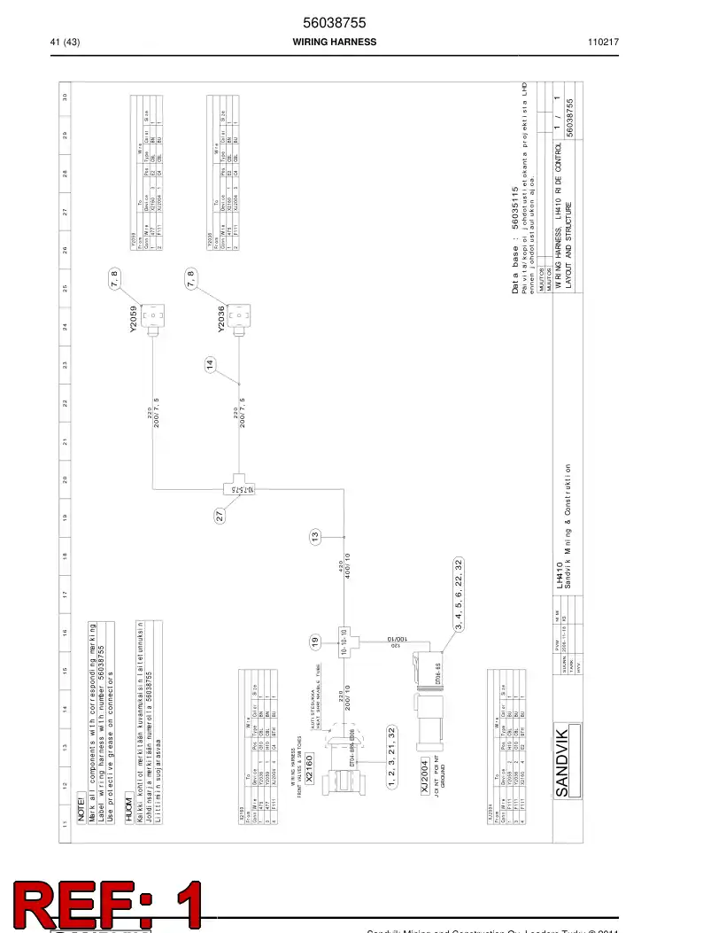 55029727 550 297 27 Connector - Sandvik Technical Drawing