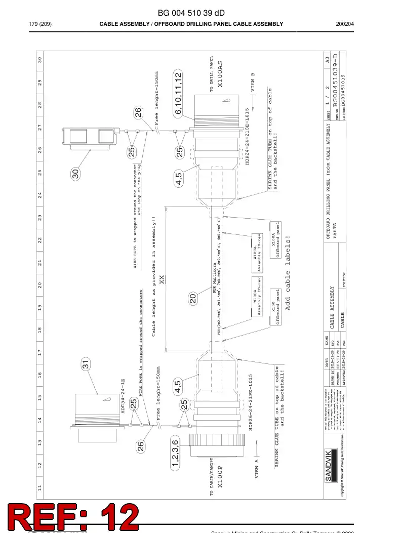 55029738a 550 297 38a Contact, Female - Sandvik Technical Drawing