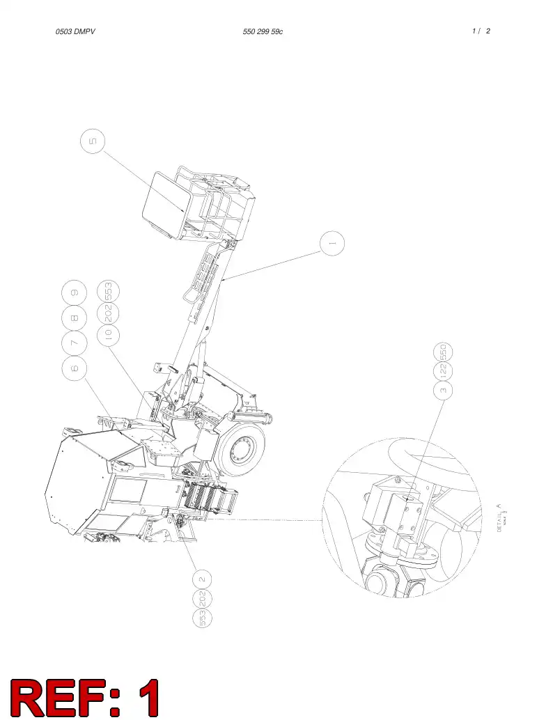 55029845 550 298 45 BASKET BOOM - Sandvik Technical Drawing