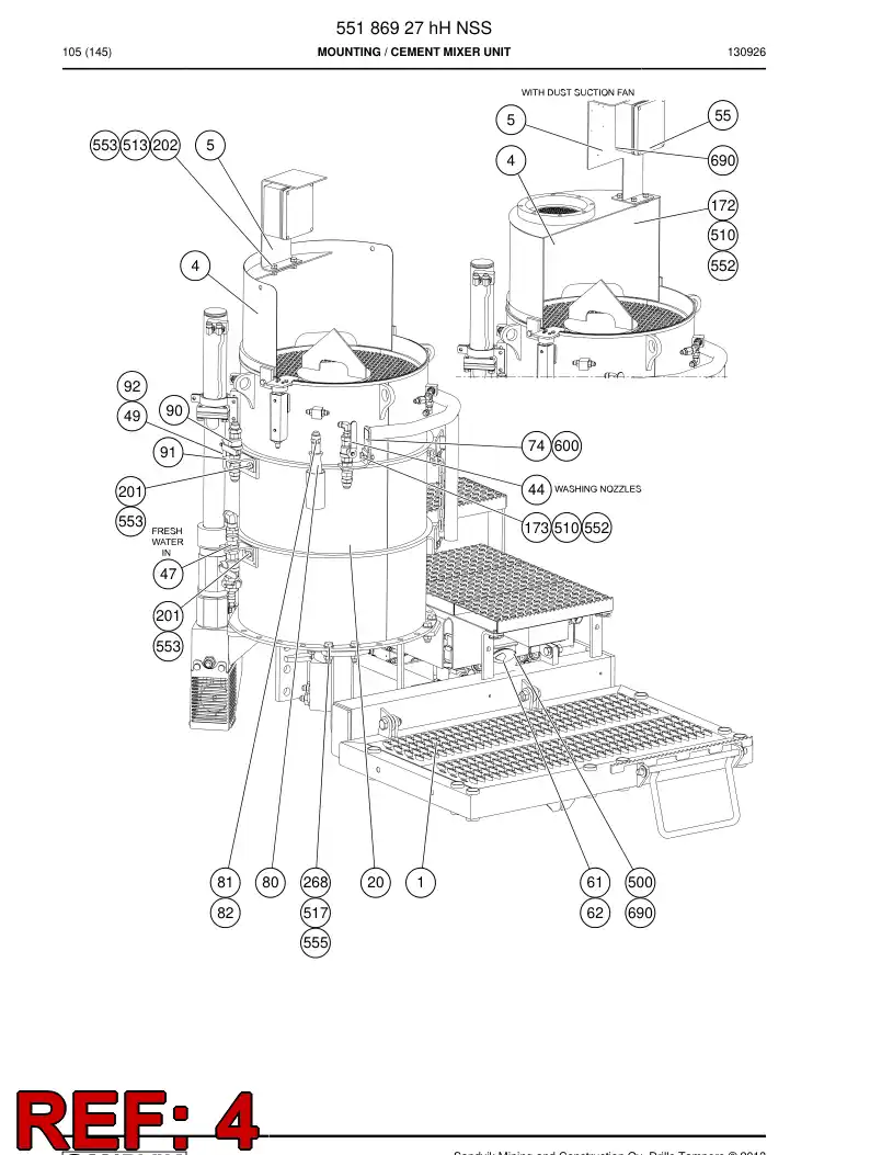 55030014a 550 300 14a Suction Box - Sandvik Technical Drawing