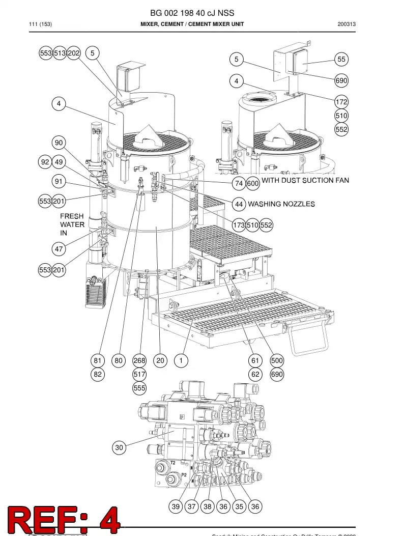 55030014c 550 300 14c Suction Box - Sandvik Technical Drawing