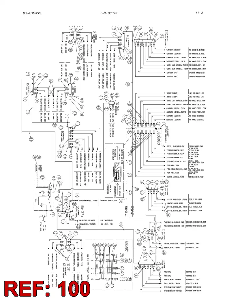 55030103 550 301 03 HYDRAULIC DIAGRAM - Sandvik Technical Drawing