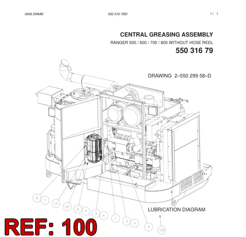55030114 550 301 14 LUBRICATION DIAGRAM - Sandvik Technical Drawing