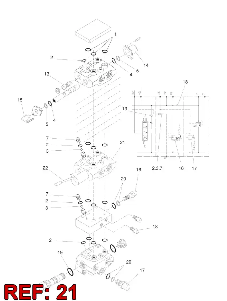55030178 550 301 78 Valve, Directional - Sandvik Technical Drawing