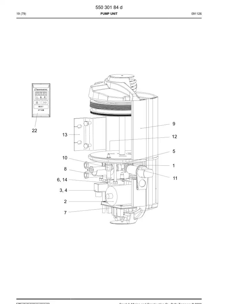 55030204b 550 302 04b Pressure sensor - Sandvik Technical Drawing