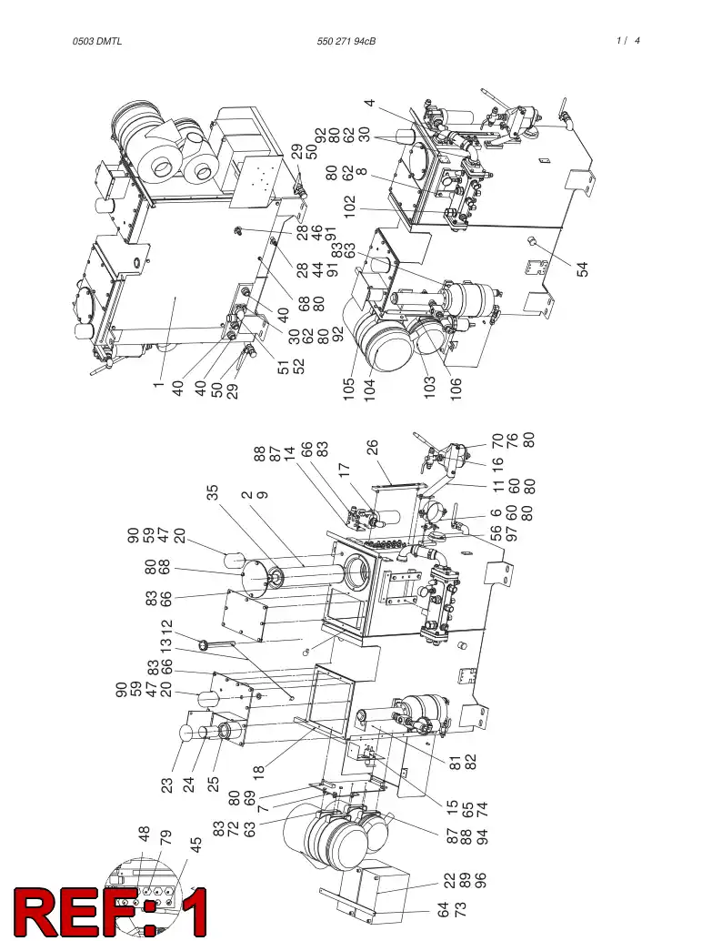 55030363 550 303 63 TANK ASSEMBLY - Sandvik Technical Drawing