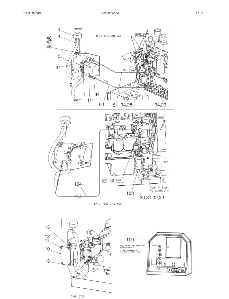 55030365bA 550 303 65bA HEATER ASSEMBLY - Sandvik Technical Drawing