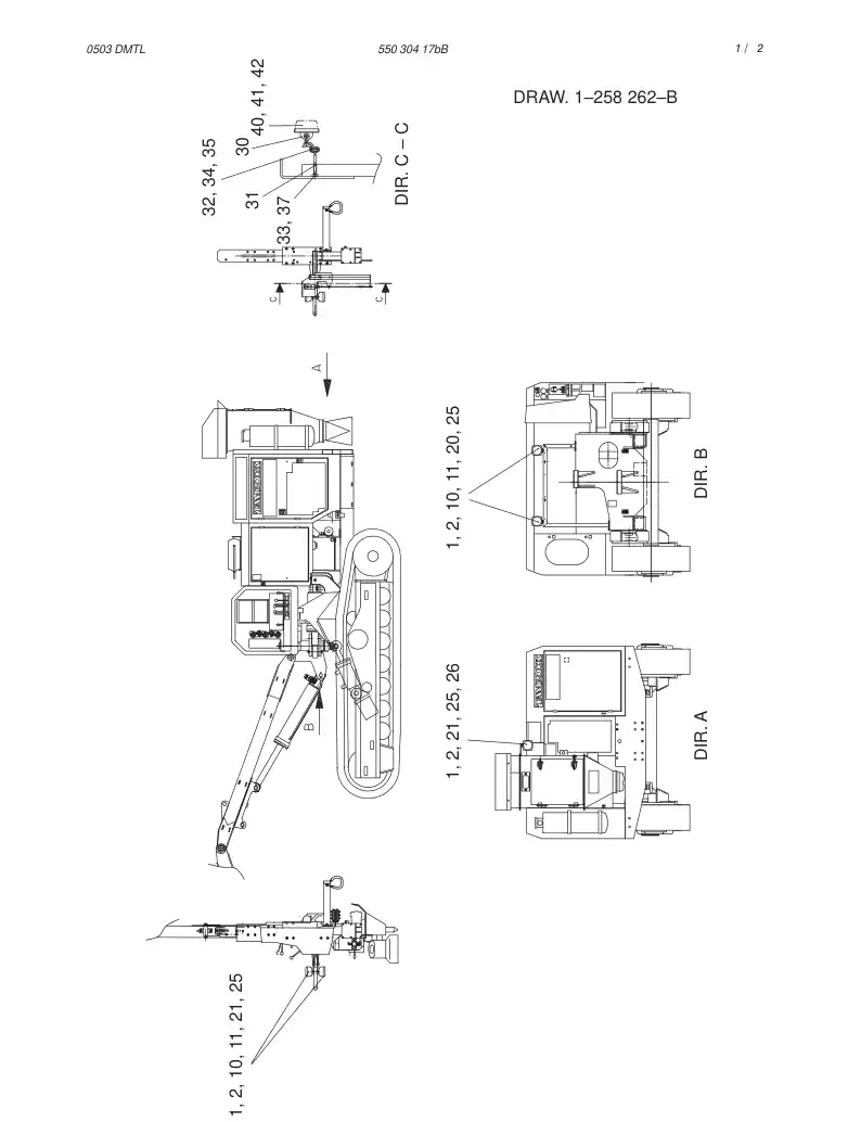 55030417c 550 304 17c LIGHT ASSEMBLY - Sandvik Technical Drawing