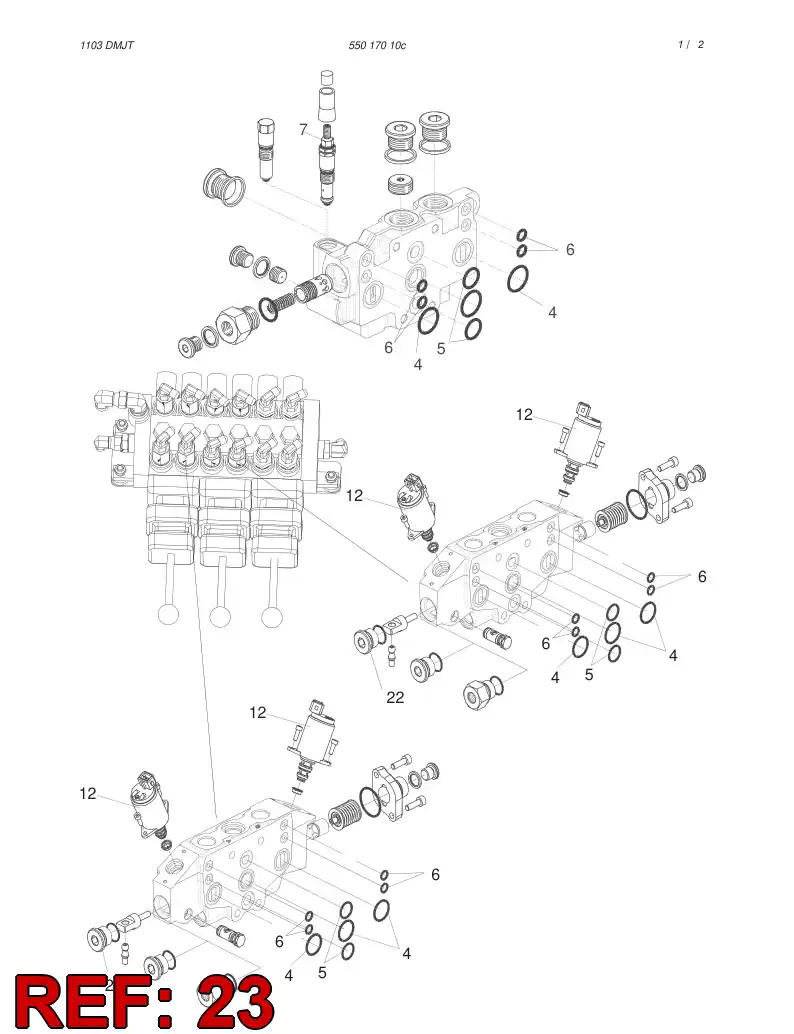 55030431 550 304 31 PRESSURE RELIEF VALVE - Sandvik Technical Drawing