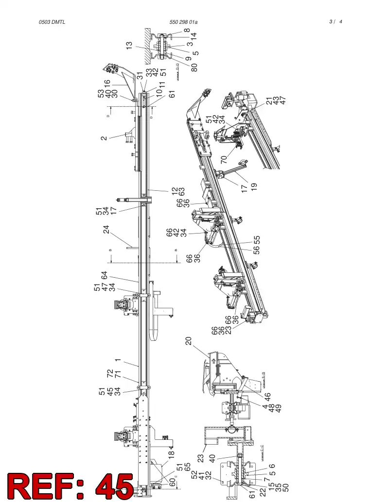55030523 550 305 23 HOSE SUPPORT - Sandvik Technical Drawing
